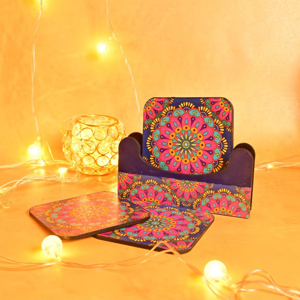 Mandala Coasters with Stand