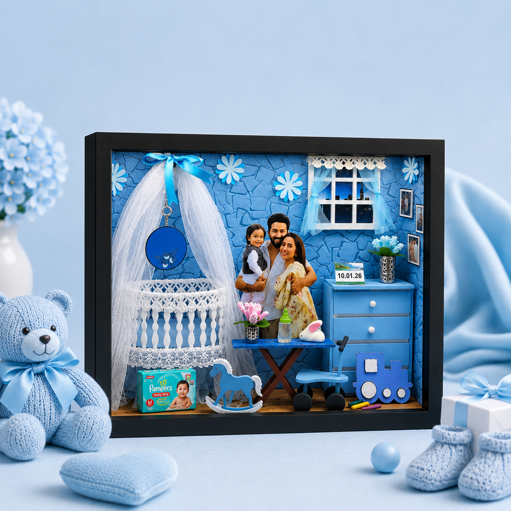 New Born Boy Baby Miniature Box