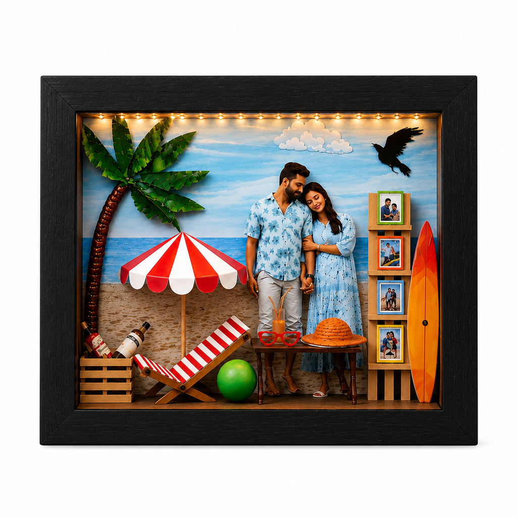 Beach Miniature Box | Personalised Couple Beach Gift | Romantic Travel ...