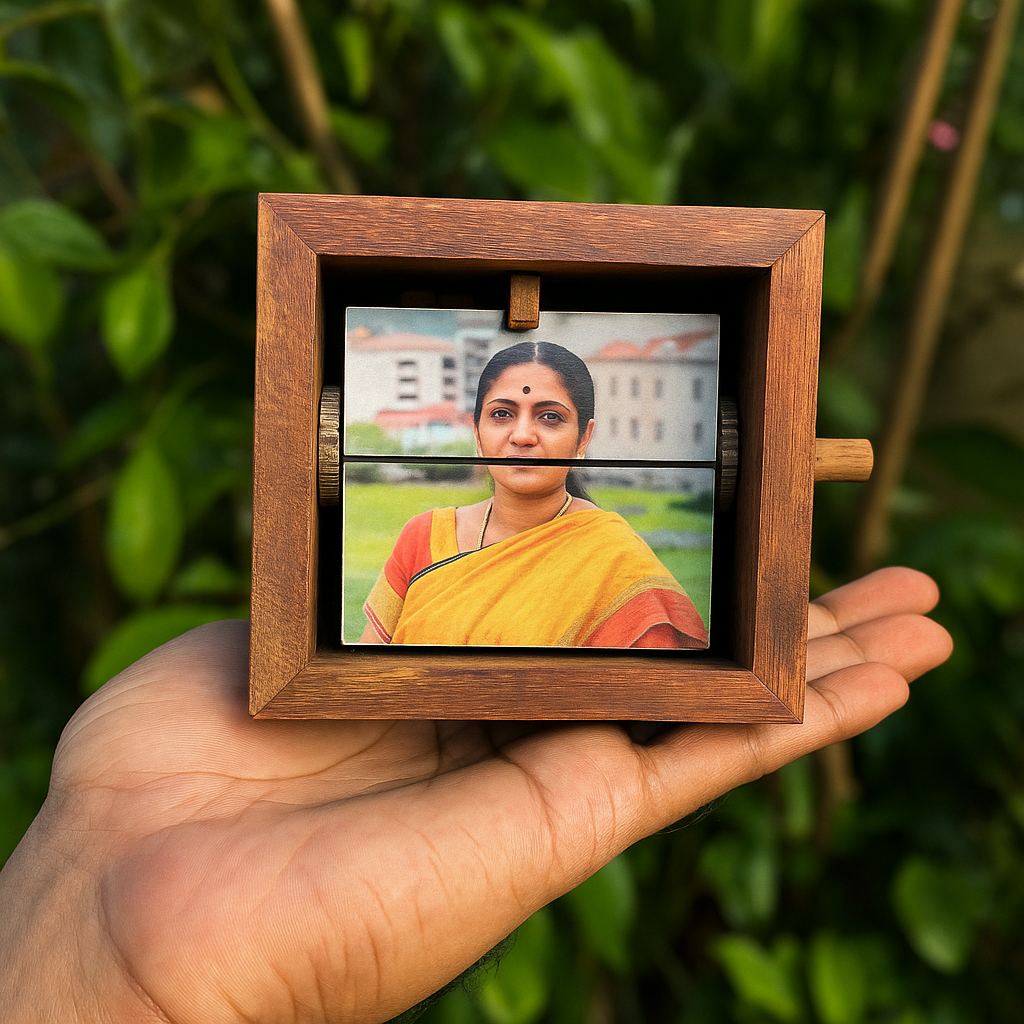 “Unique wooden flipbook keepsake for mom”