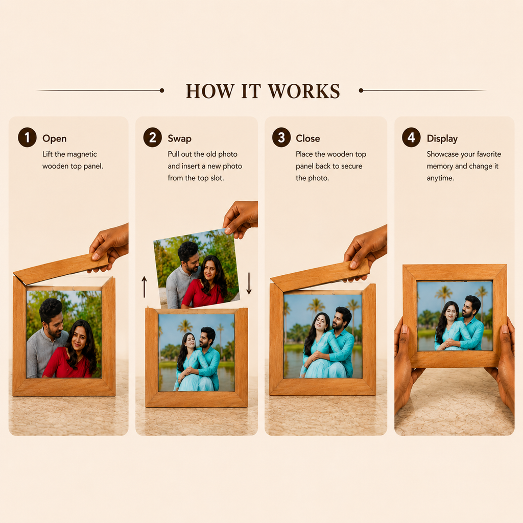 Wooden Photo Swap Frame – Swap Photos Anytime – The Prink