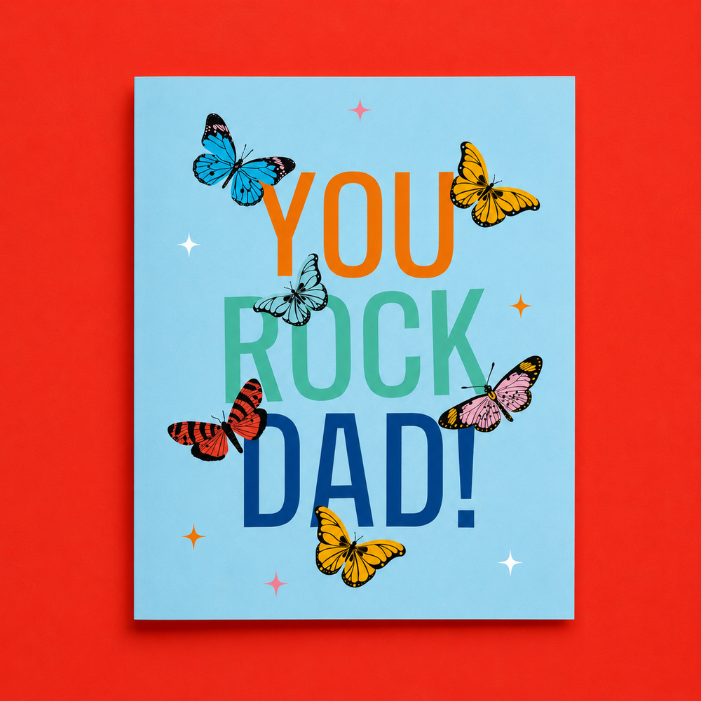 ⁠⁠You Rock Dad Butterfly Card