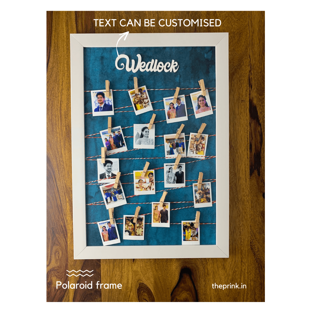 Personalized Photo Frame with Polaroid Pictures