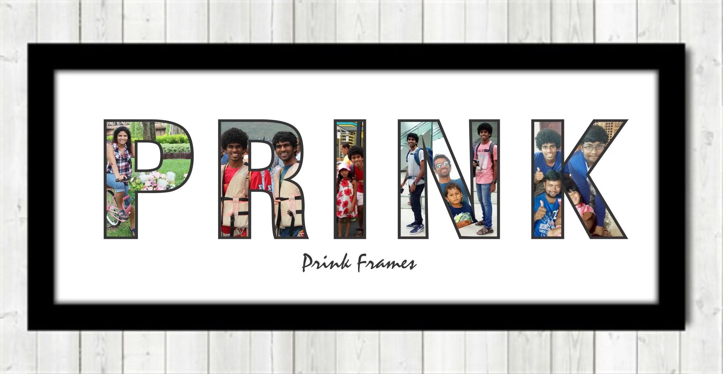 Colorful Name Frame Name Picture Frames Mdf Black Heart Name Frames, For Gift At